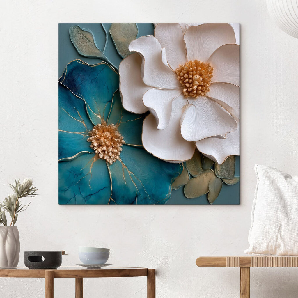 Weiße Blume neben Blau — Interieur 1