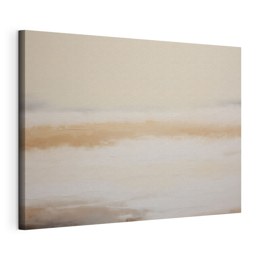 Sanfter Horizont in Sandfarbe, gespannte Leinwand mit umlaufender Kante