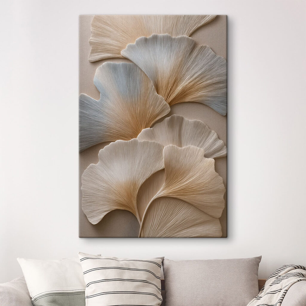 Weißer Ginkgo im Rippenrelief — Interieur 2