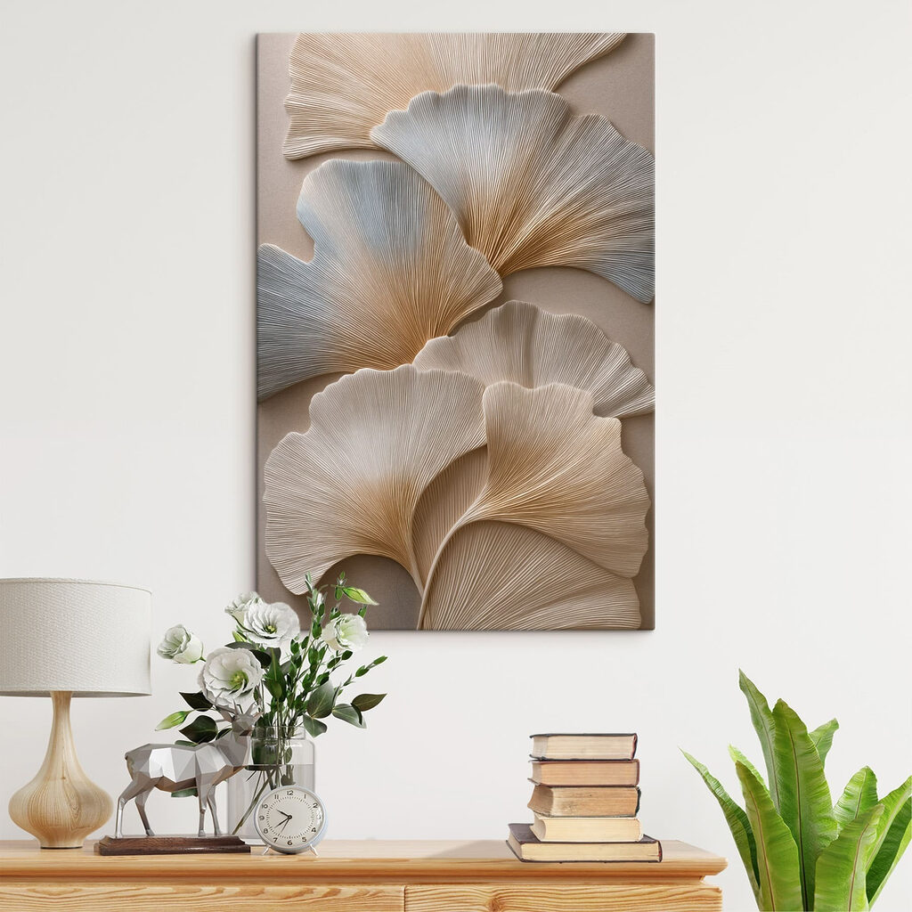 Weißer Ginkgo im Rippenrelief — Interieur 1