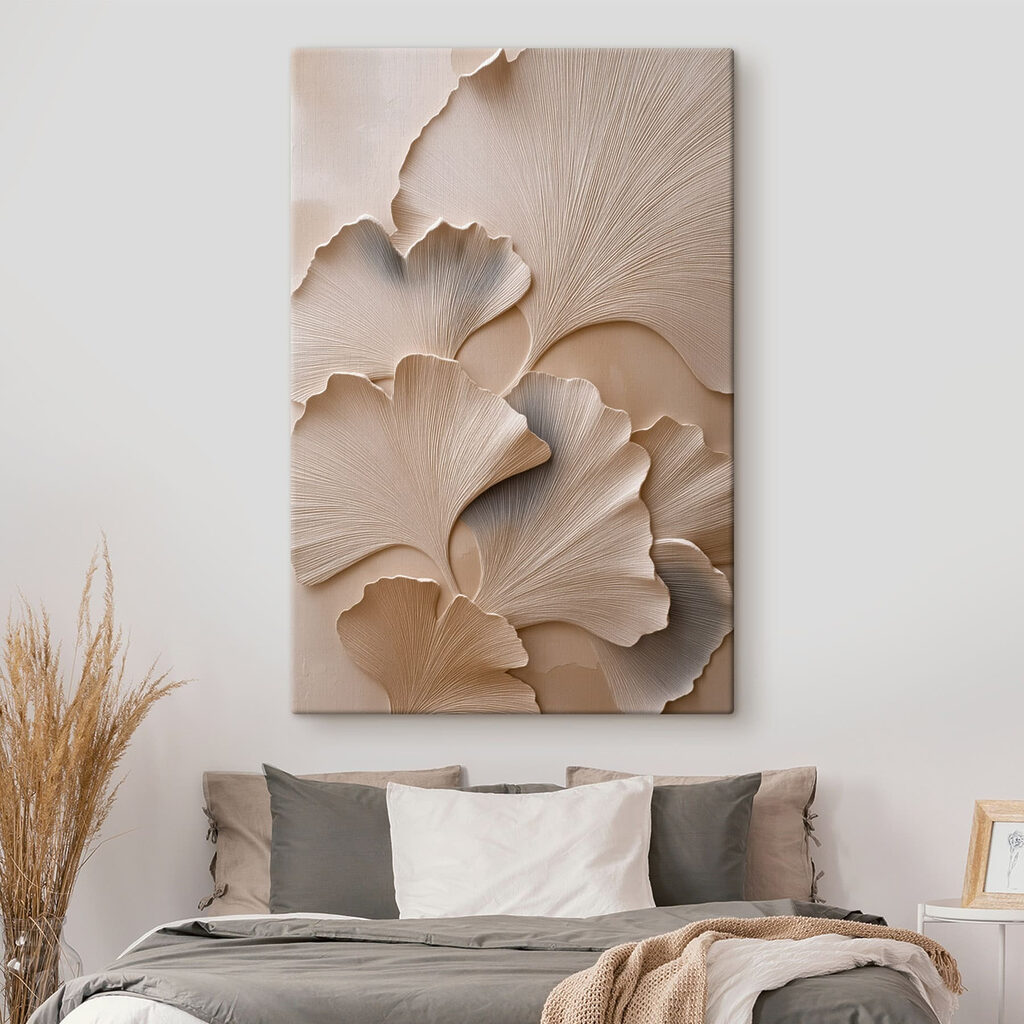 Gerippter Ginkgo in Weißtönen — Interieur 1
