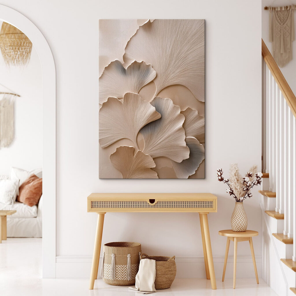 Gerippter Ginkgo in Weißtönen — Interieur 3