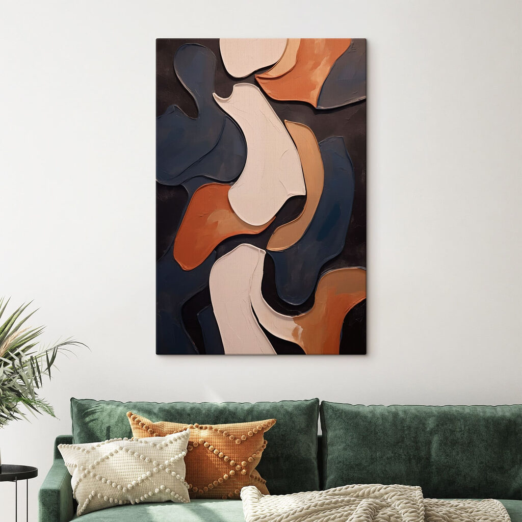 Dunkle Formen mit Terrakotta — Interieur 1