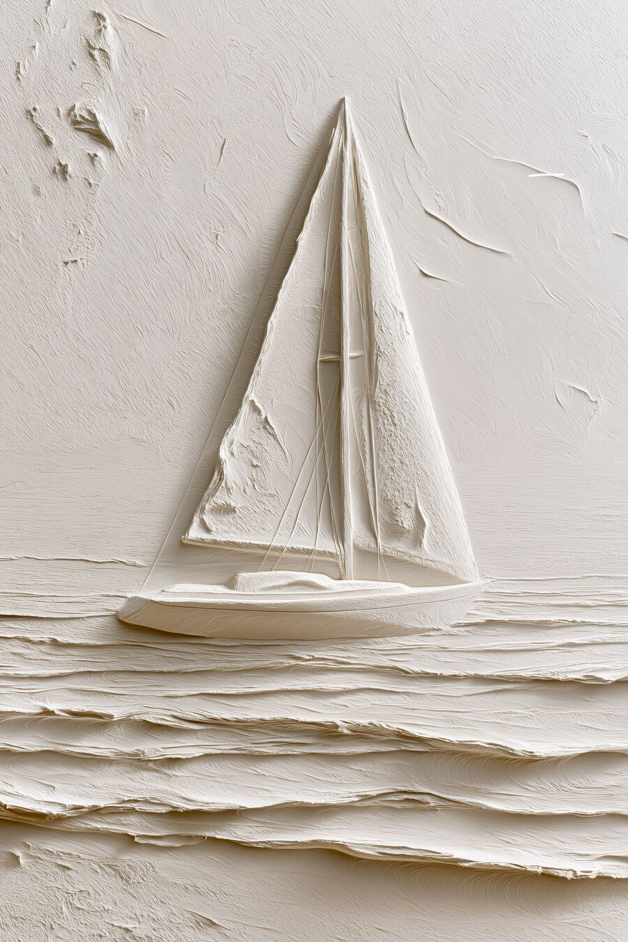 Segelboot in weißer Farbe — ganzes Design