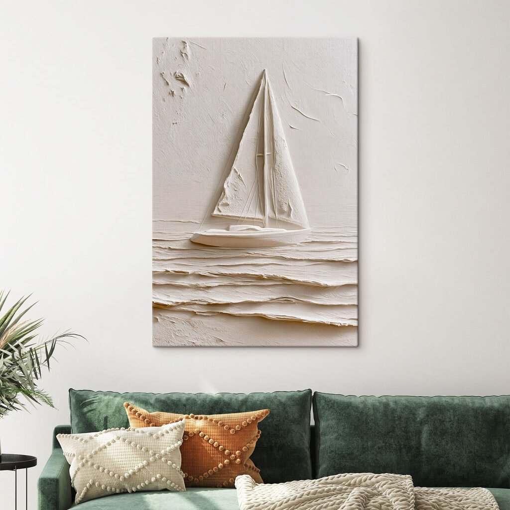 Segelboot in weißer Farbe — Interieur 2