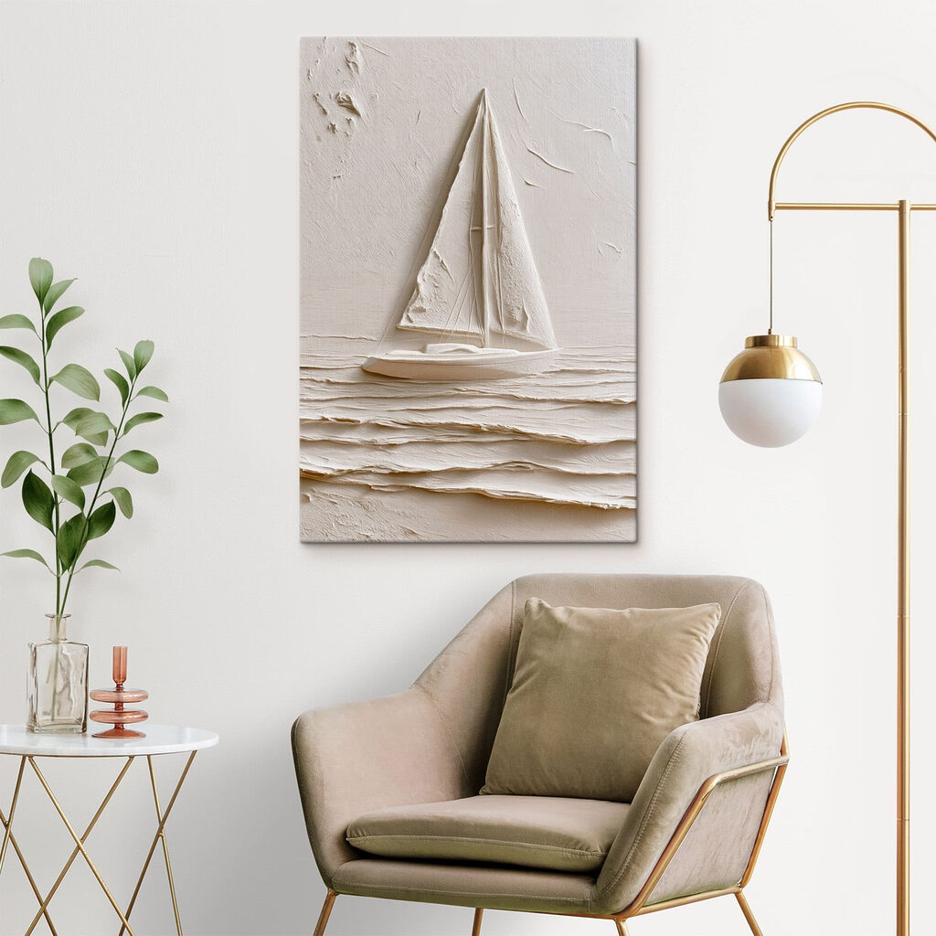 Segelboot in weißer Farbe — Interieur 3