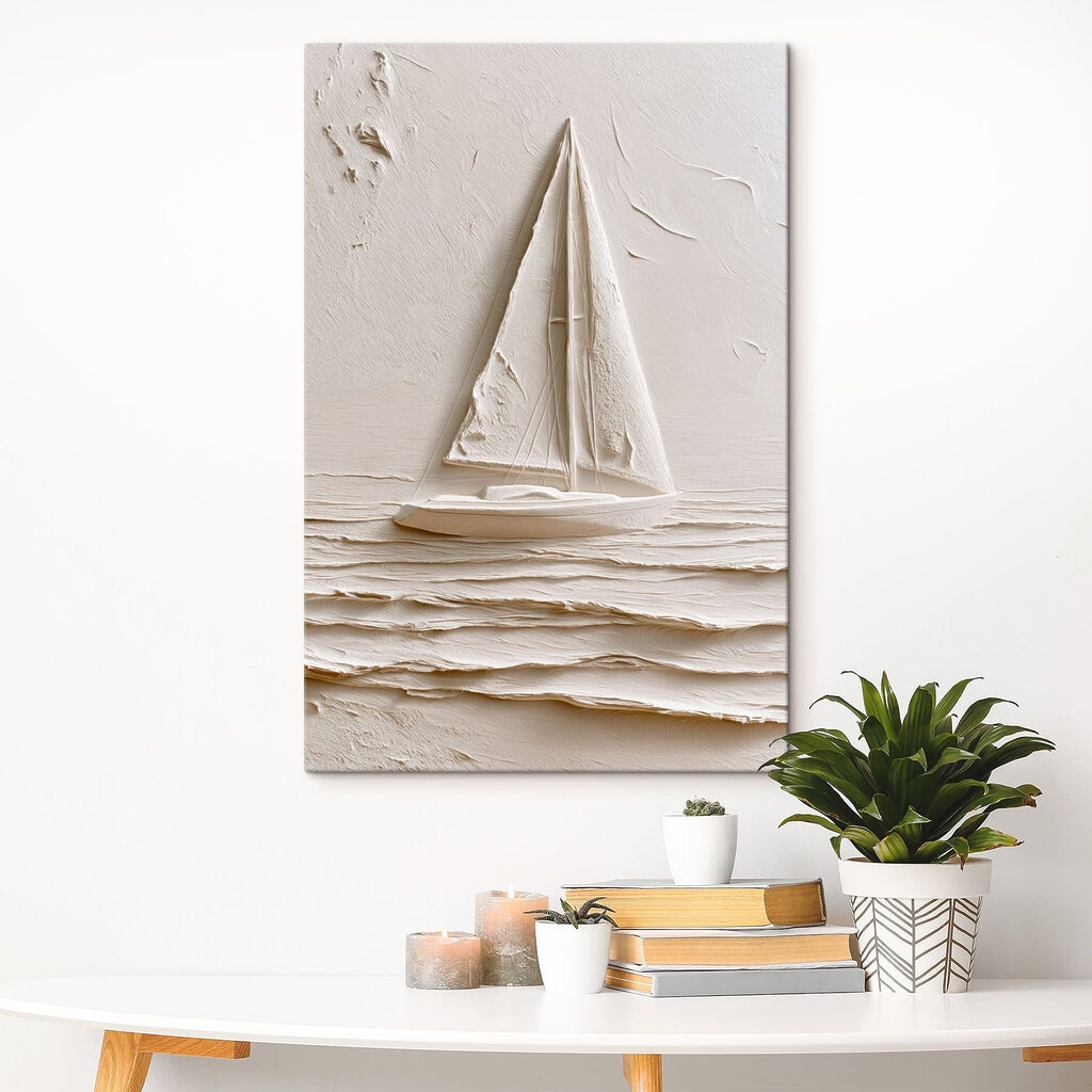 Segelboot in weißer Farbe — Interieur 1