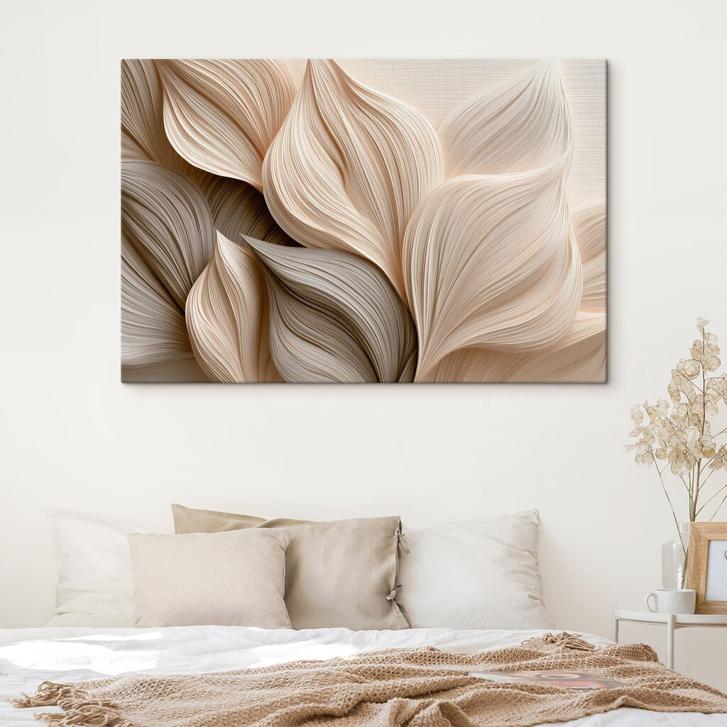 Cremefarbene Blätter mit Rillen — Interieur 2