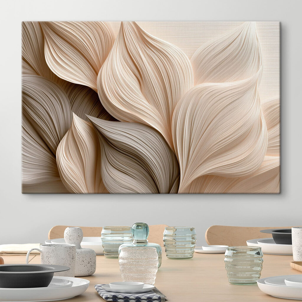 Cremefarbene Blätter mit Rillen — Interieur 3