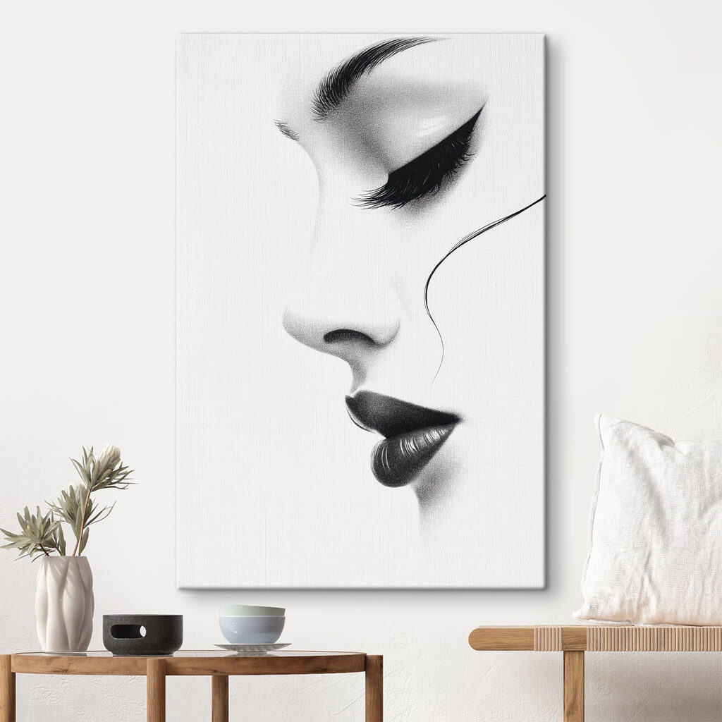 Frauenprofil in Schwarzweiß — Interieur 3