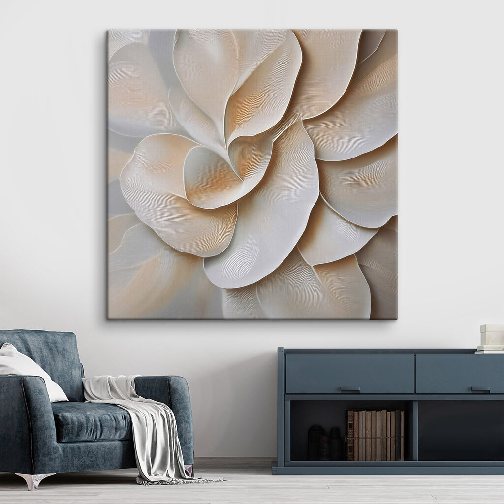 Cremeweiße Blüten in Schichten — Interieur 1