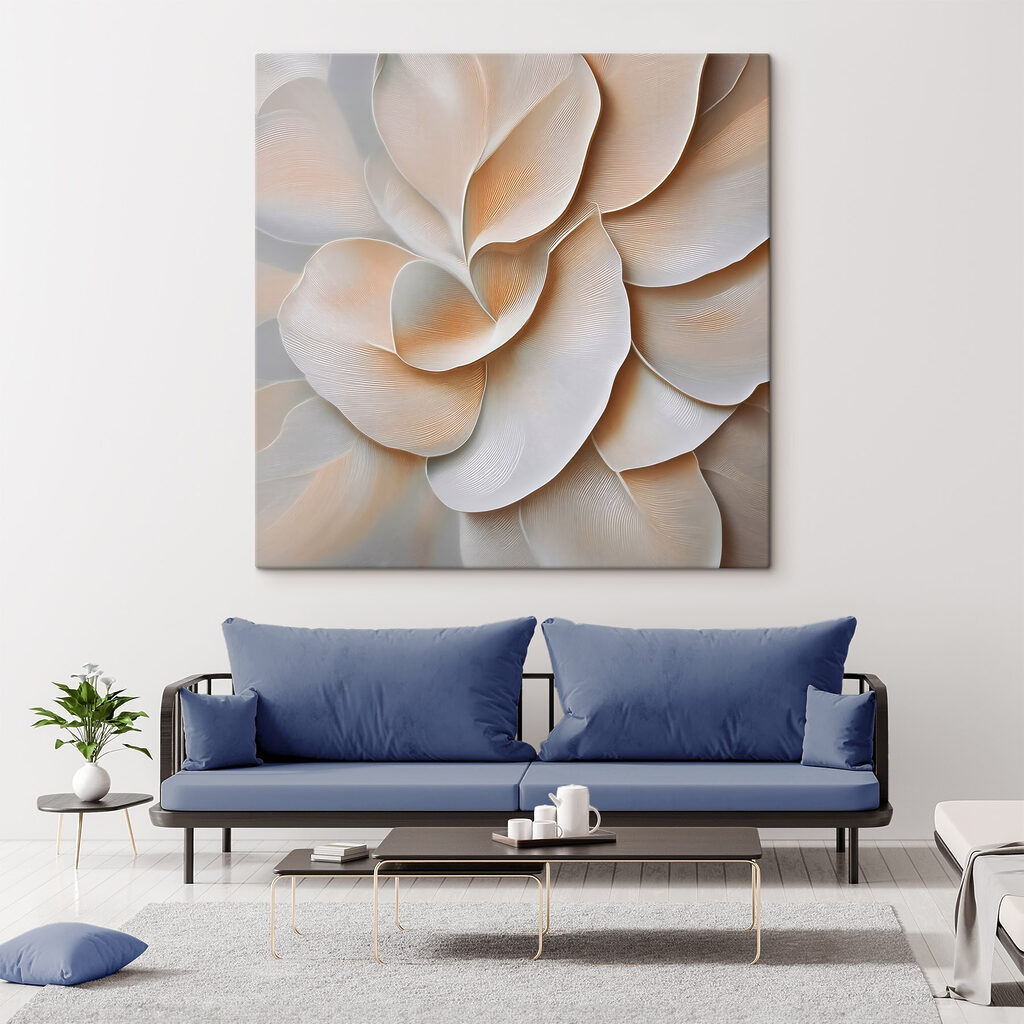 Cremeweiße Blüten in Schichten — Interieur 2