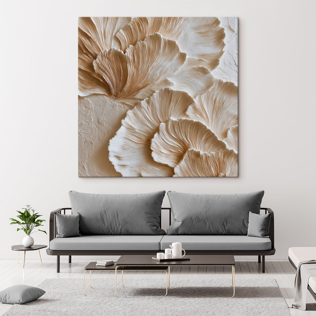 Gerippte Fächer auf Cremeweiß — Interieur 2