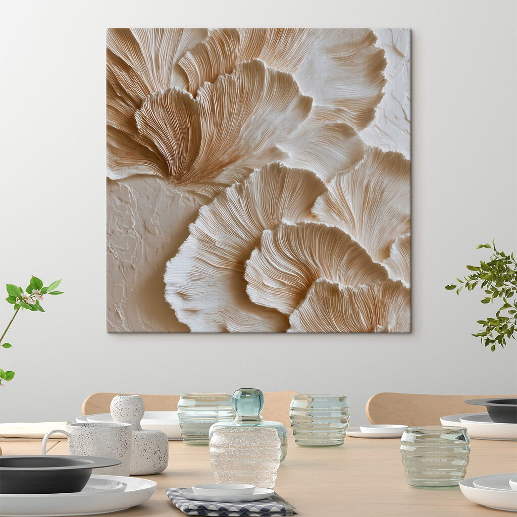 Gerippte Fächer auf Cremeweiß — Interieur 3