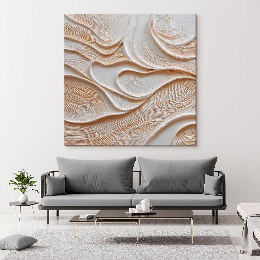 Sandfarbene Linien in Wellen — Interieur 3