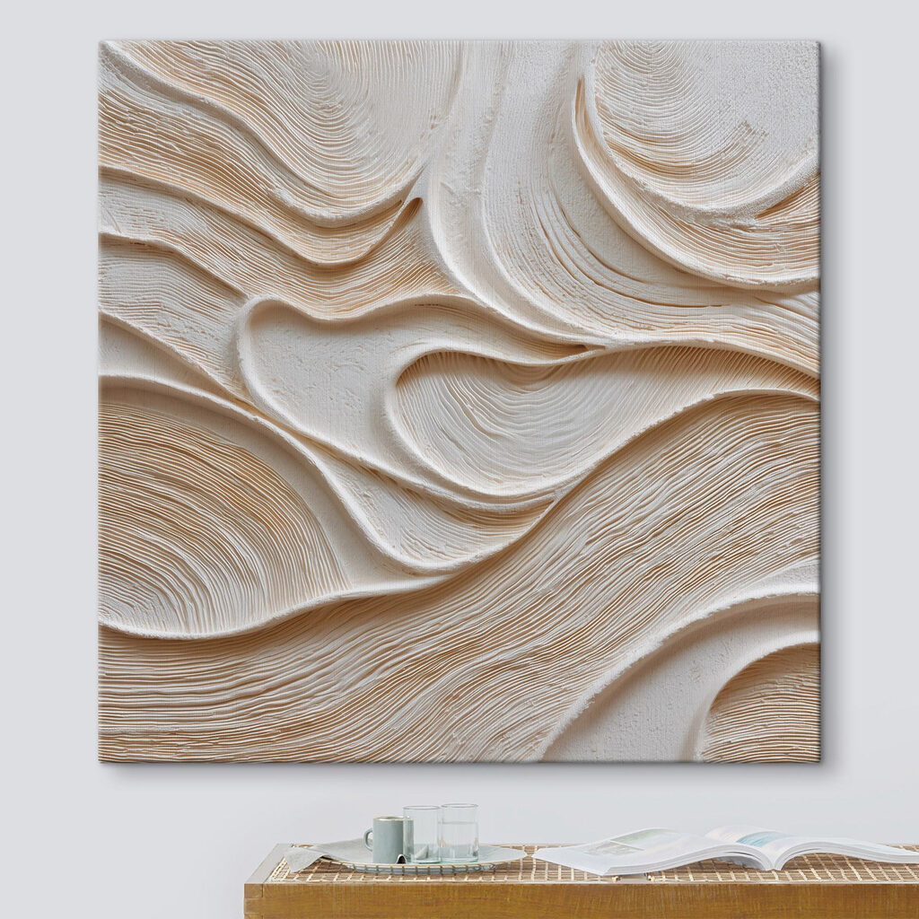 Sandfarbene Linien in Wellen — Interieur 1