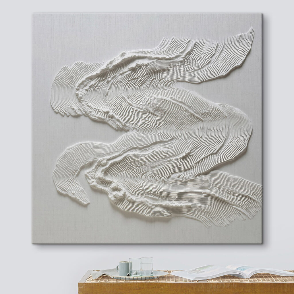 Schaumbahnen auf Zartgrau — Interieur 1