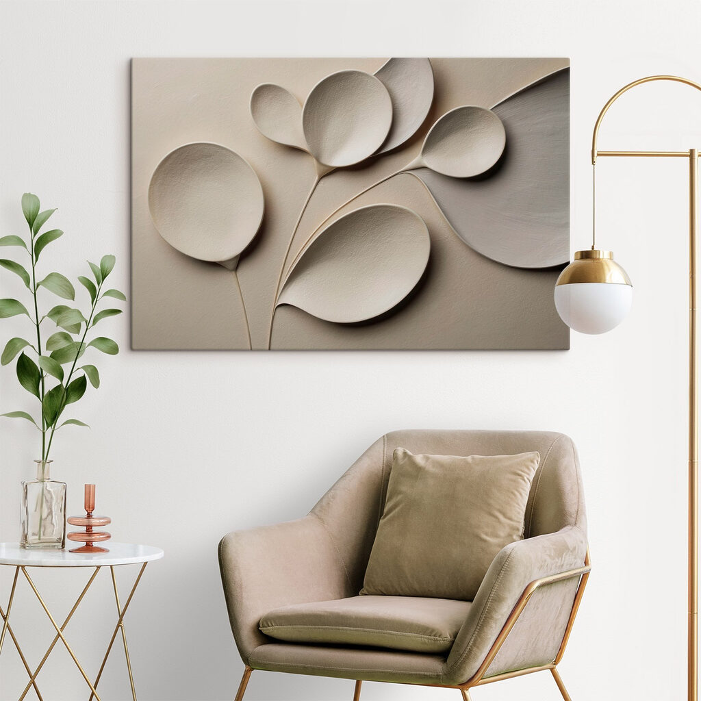 Runde Blätter als Schattenrelief — Interieur 3