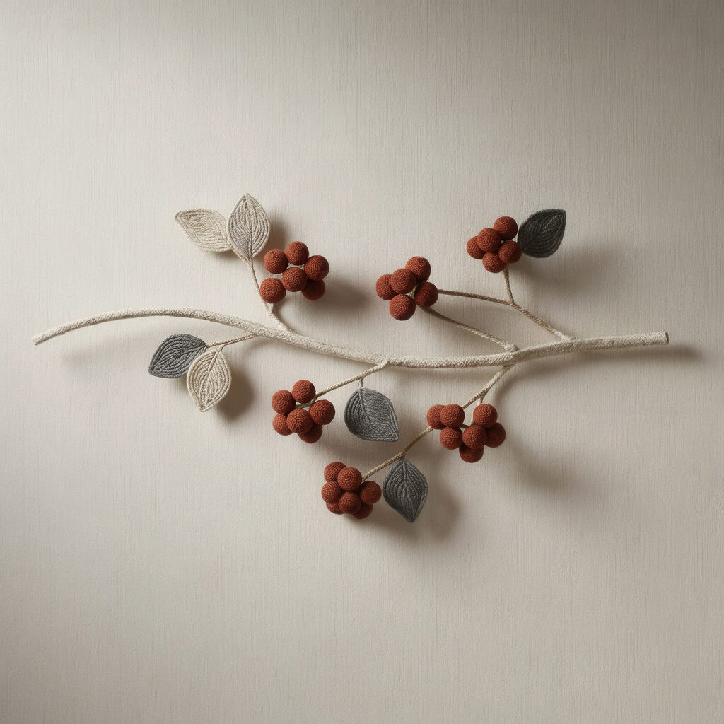 Rote Beeren an Zweigen — ganzes Design