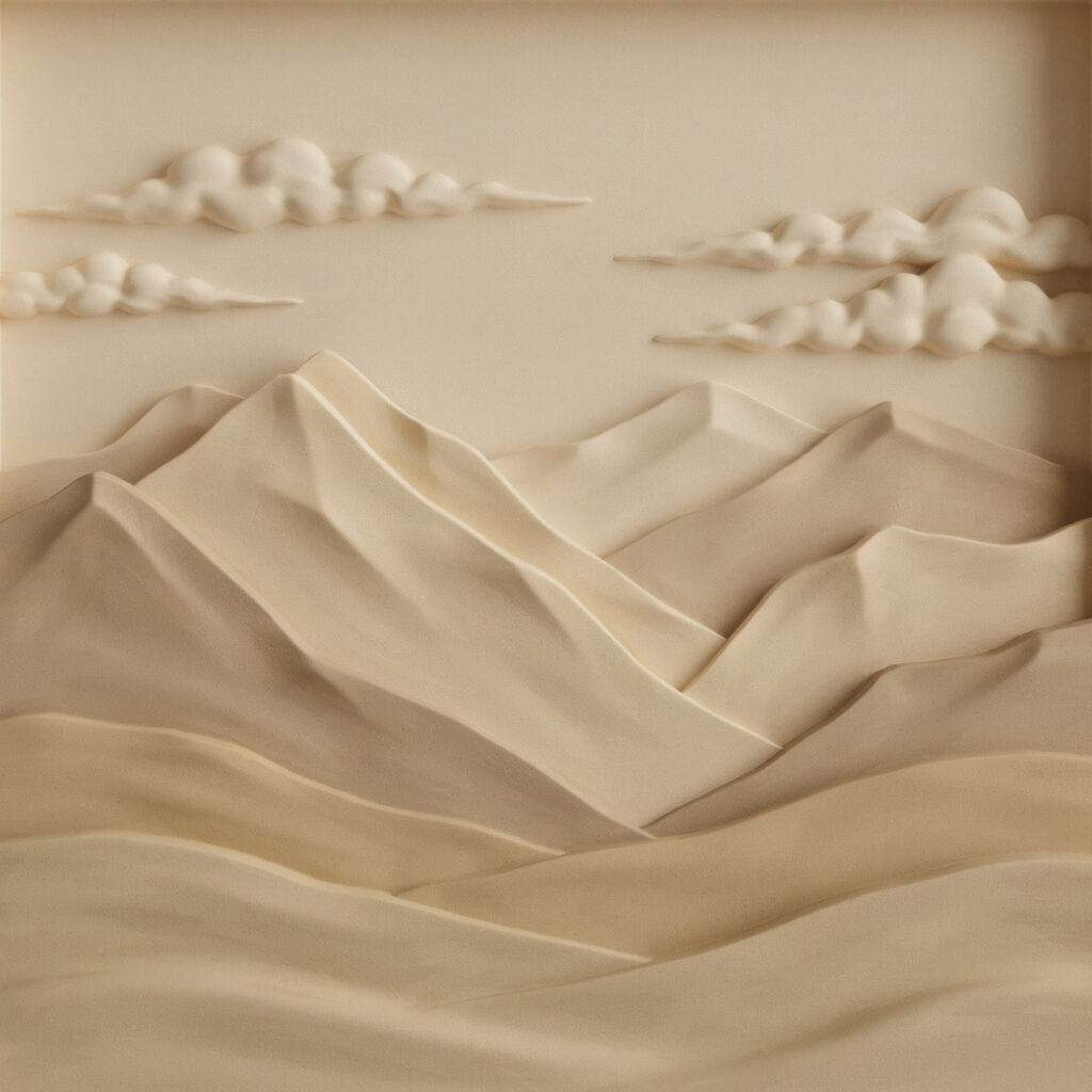 Berggipfel in sanftem Relief — ganzes Design