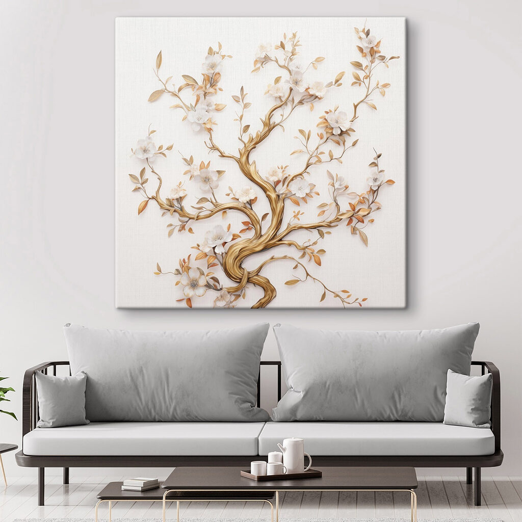 Blütenbaum mit goldenem Stamm — Interieur 1
