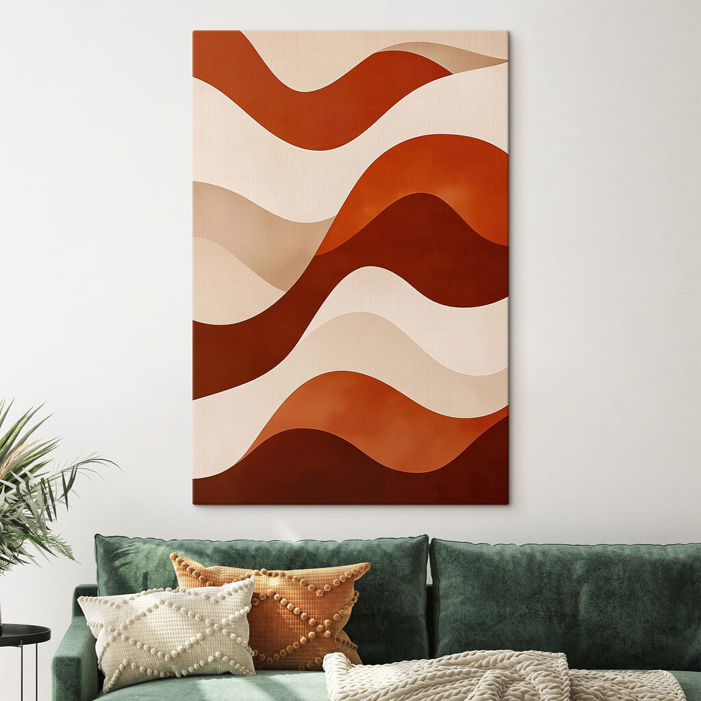 Terrakottabahnen zwischen Cremeweiß — Interieur 2