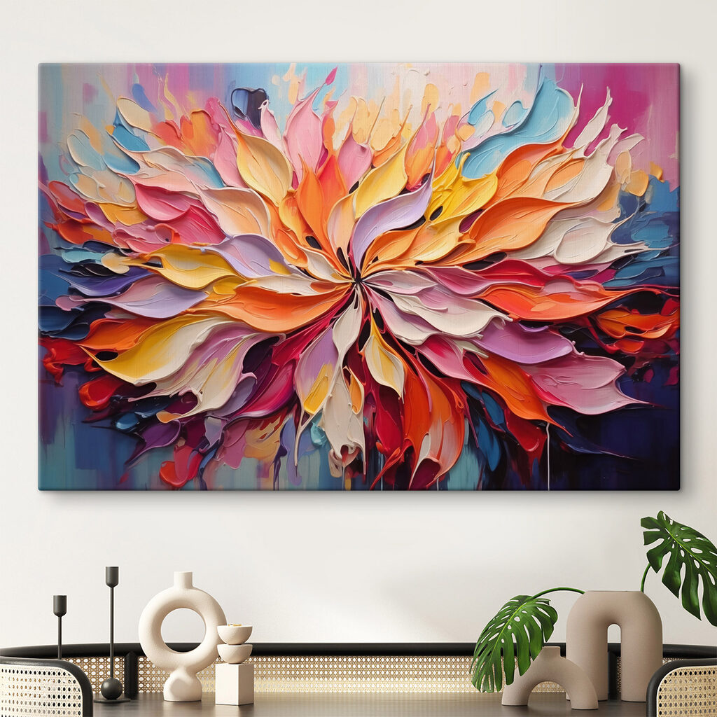 Blüte aus bunten Farbfalten — Interieur 1