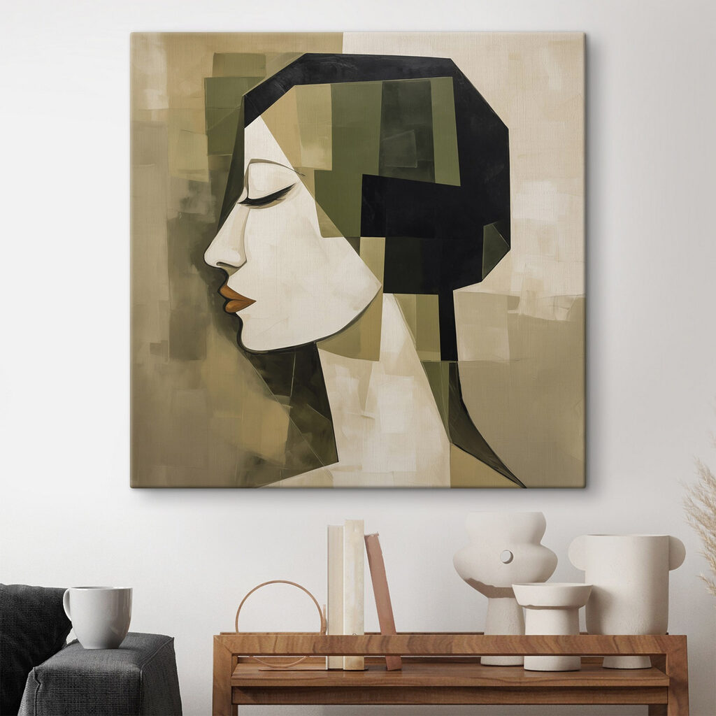 Frauenprofil in Grün — Interieur 2