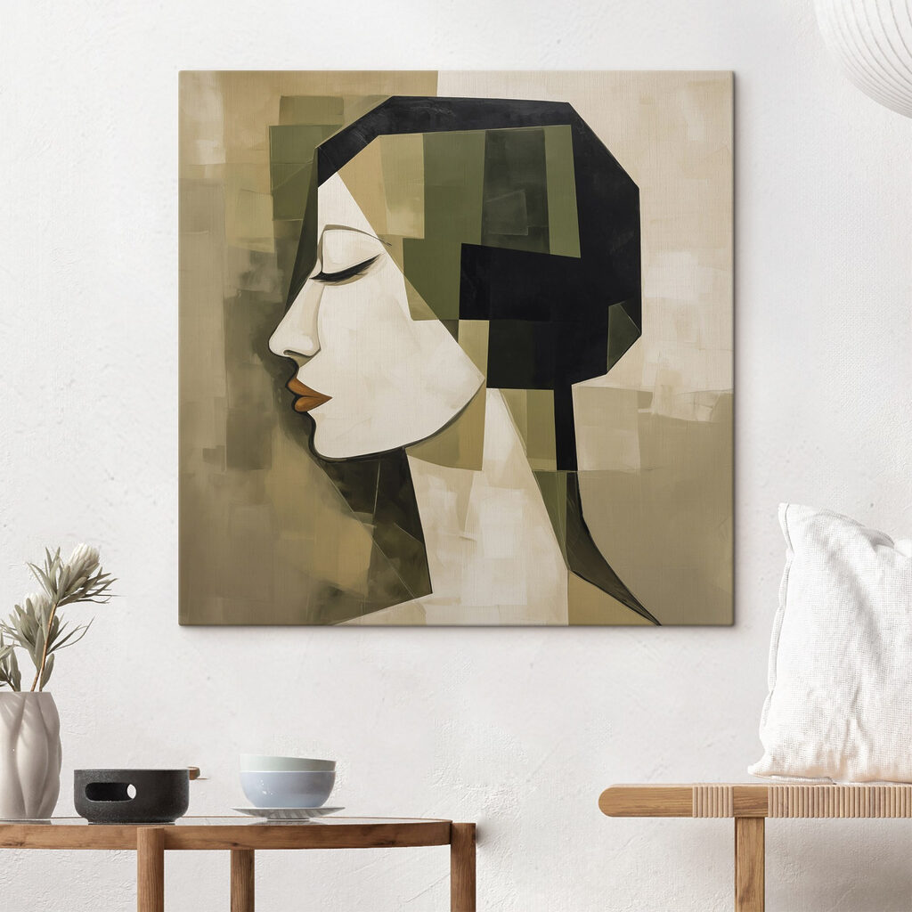 Frauenprofil in Grün — Interieur 1