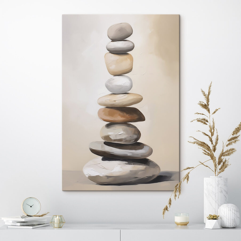 Hoher Stapel glatter Steine — Interieur 1