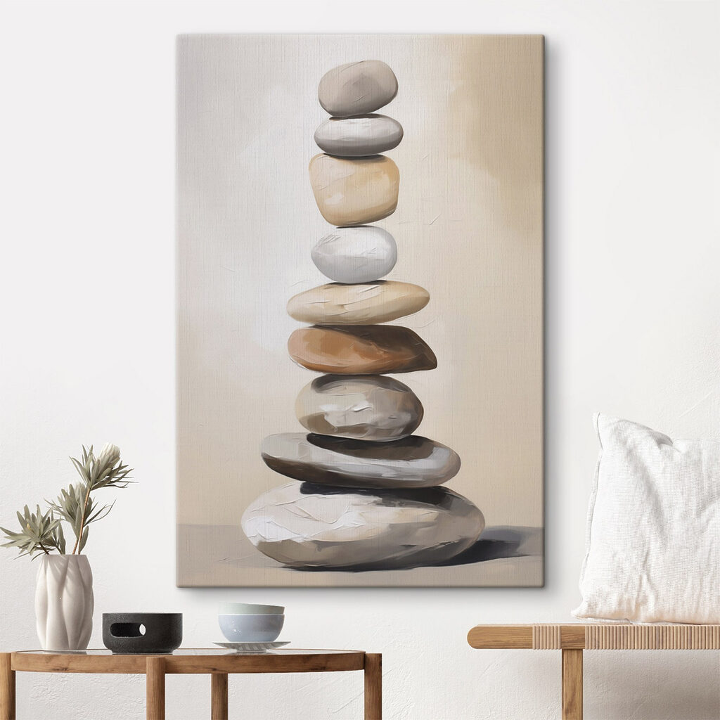 Hoher Stapel glatter Steine — Interieur 2