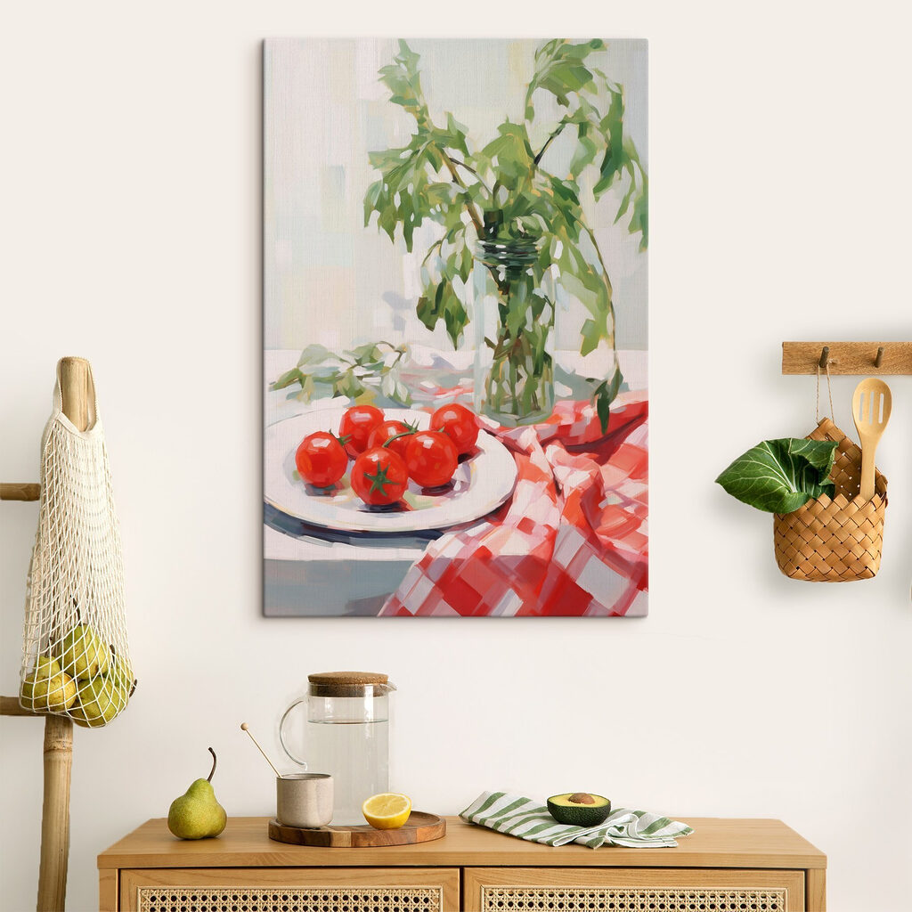 Tomaten auf karierter Tischdecke — Interieur 1