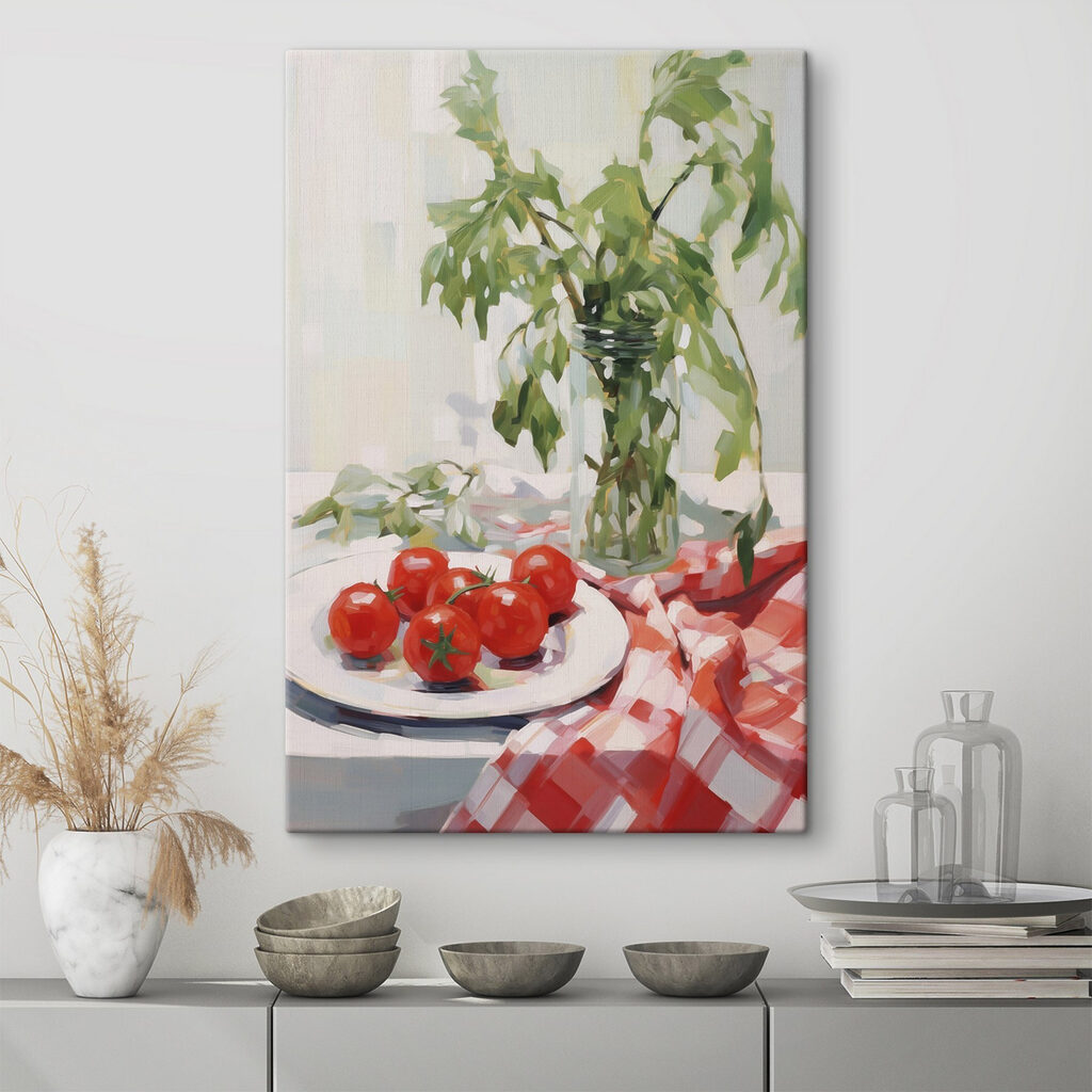 Tomaten auf karierter Tischdecke — Interieur 2
