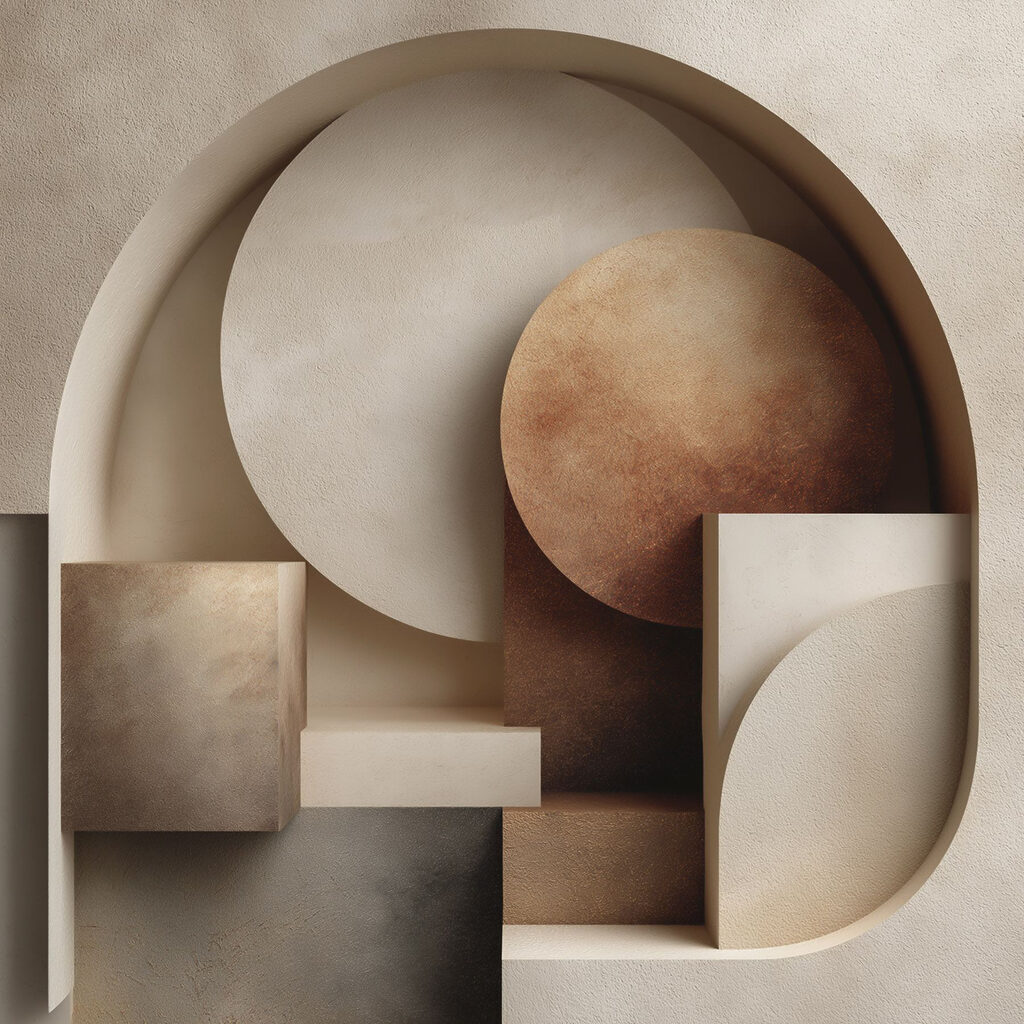 Runde Formen in Nischen — ganzes Design