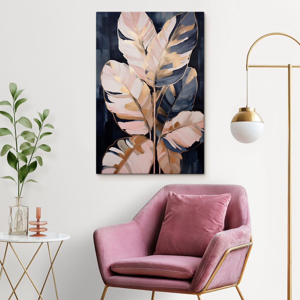 Helle Blätter auf Nachtblau — Interieur 2
