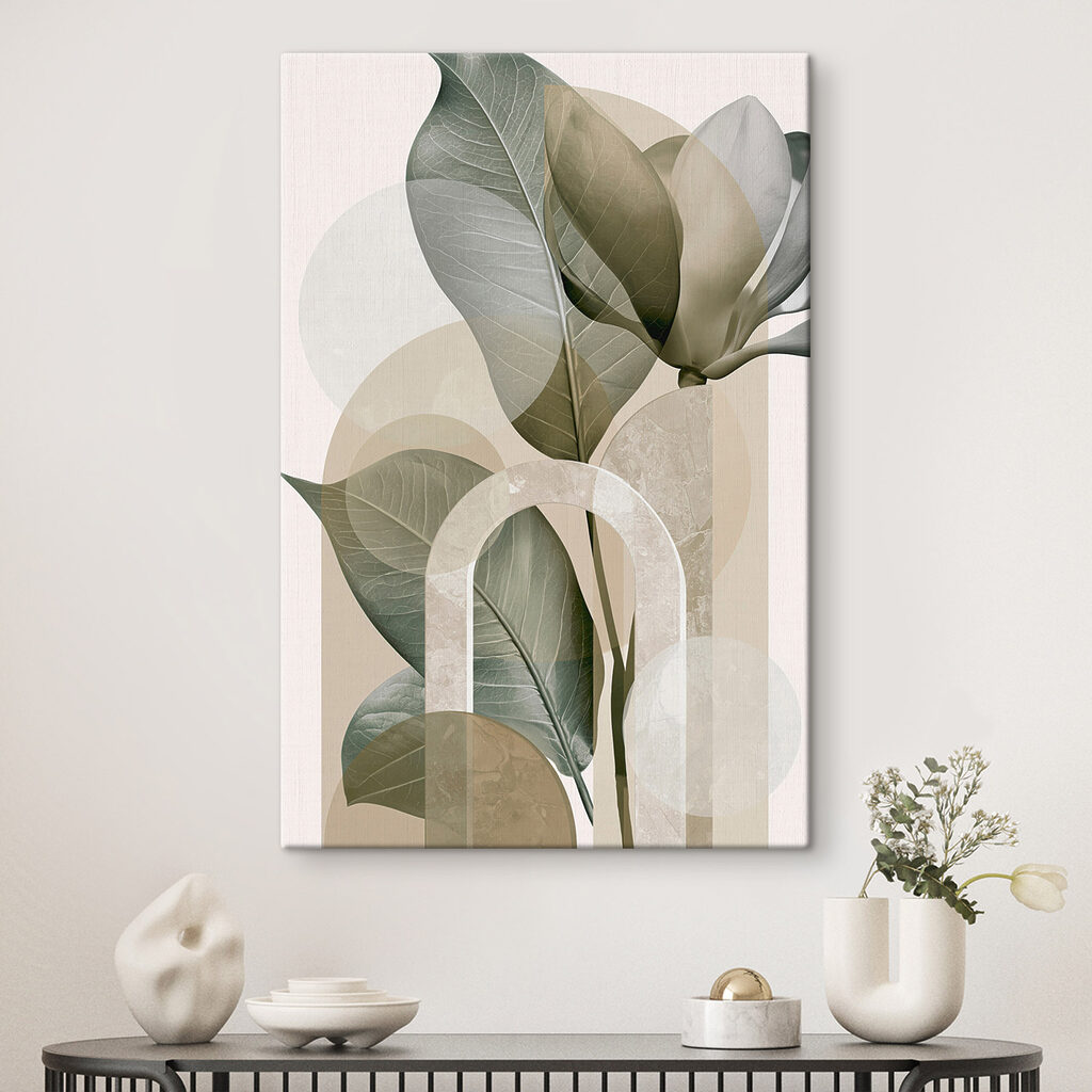 Blattformen zwischen blassen Rundungen — Interieur 3