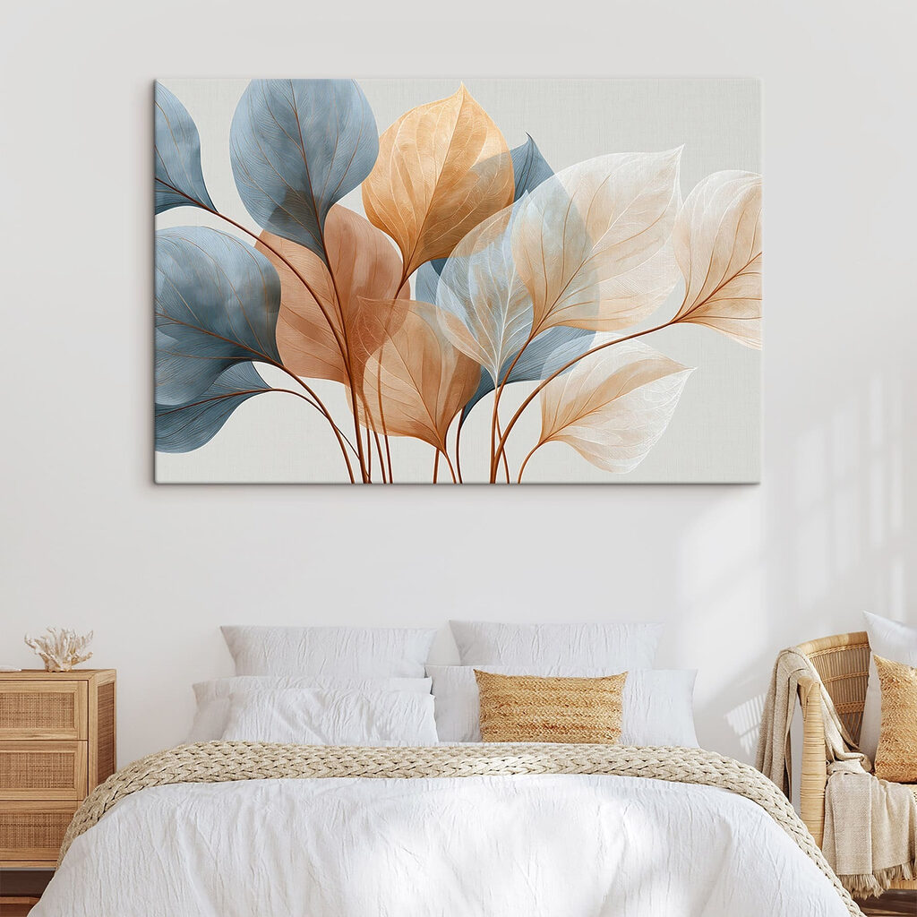 Blau-pfirsichfarbene Blattadern — Interieur 1