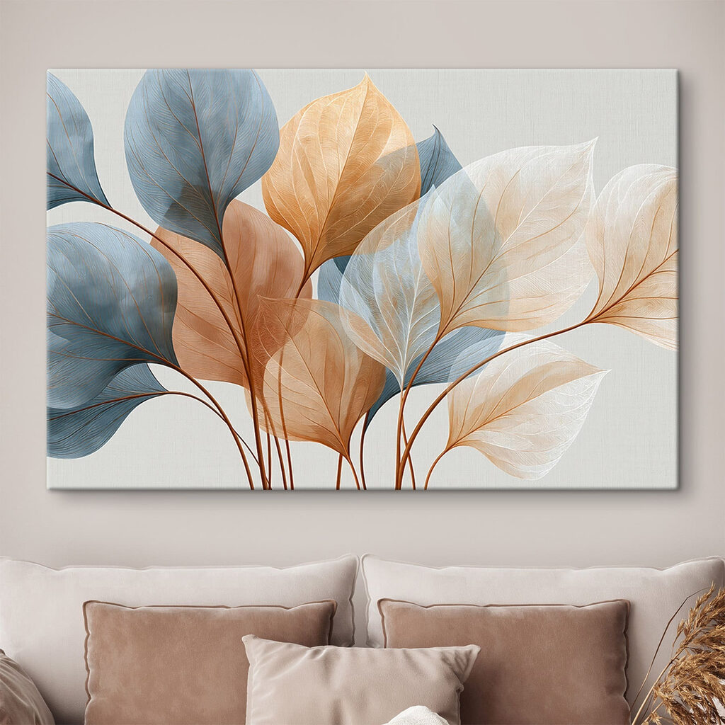 Blau-pfirsichfarbene Blattadern — Interieur 2