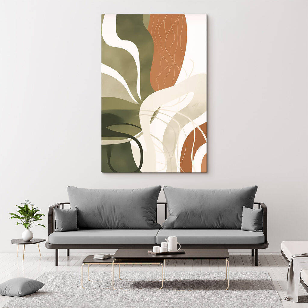 Blattkonturen zwischen warmen Flächen — Interieur 1
