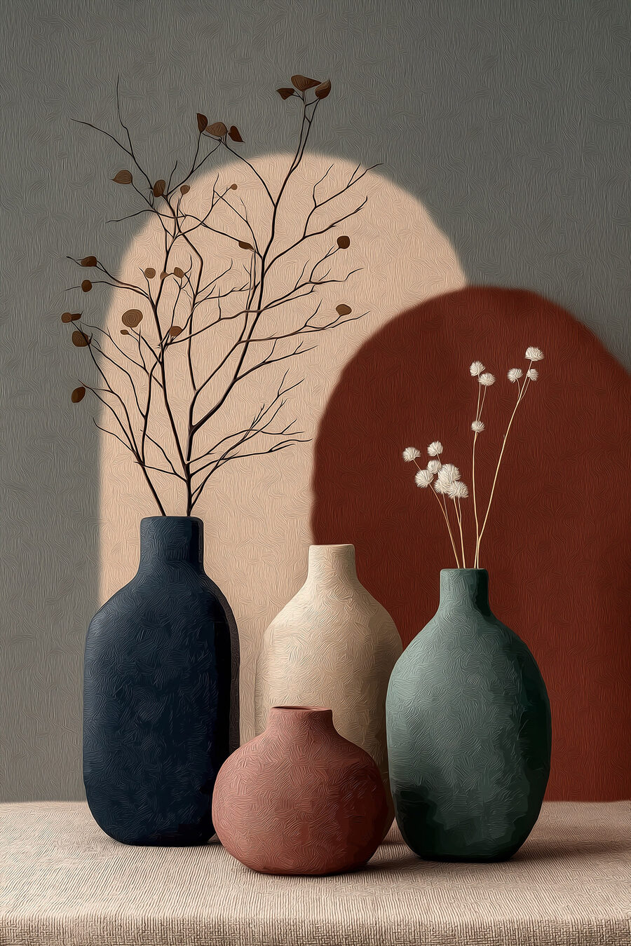 Stillleben mit Vasen — ganzes Design