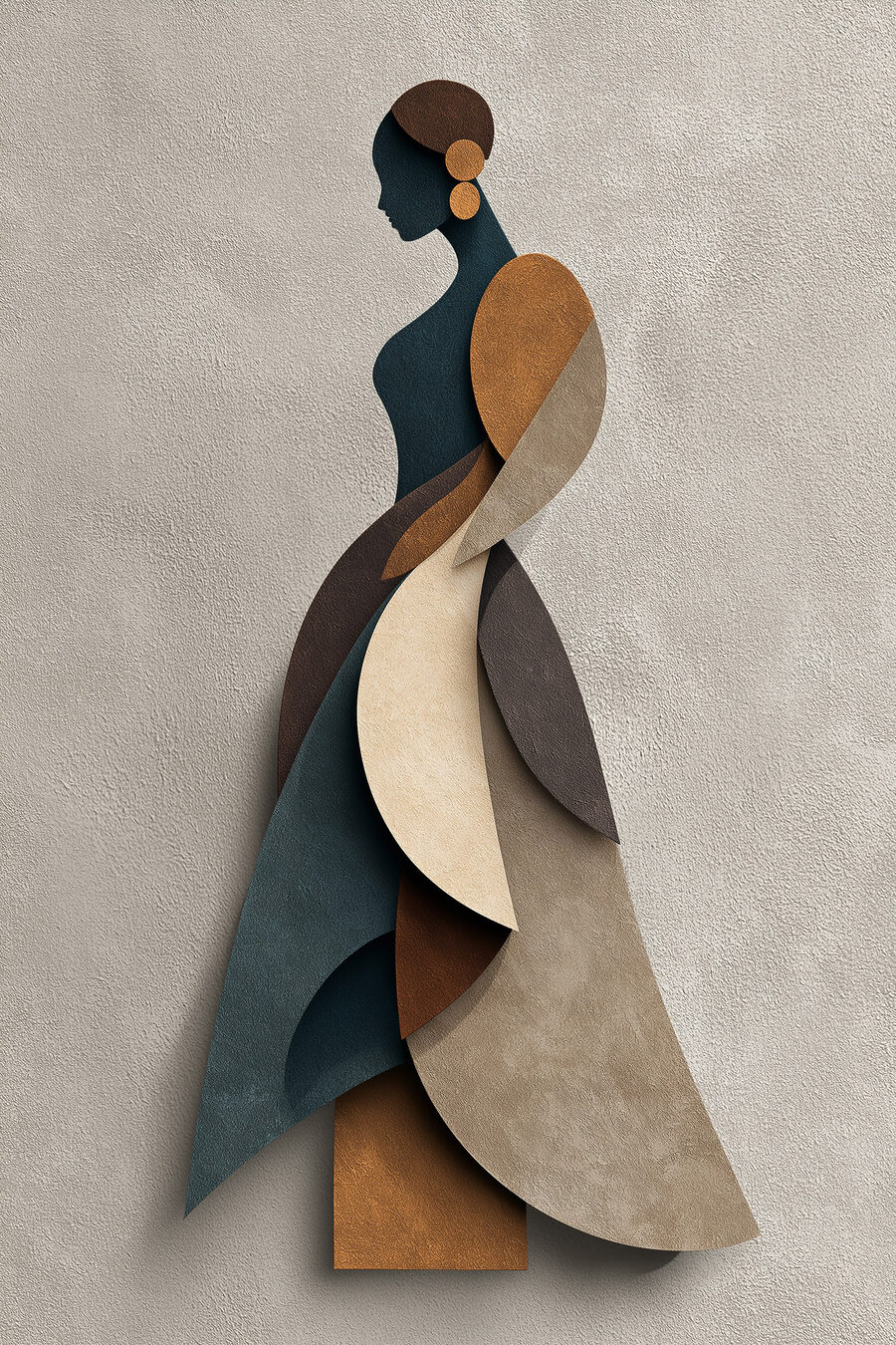 Frauenfigur in gefalteten Flächen — ganzes Design