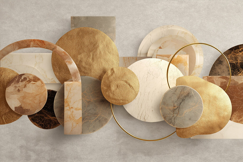 Goldene Kreise und Rechtecke — ganzes Design