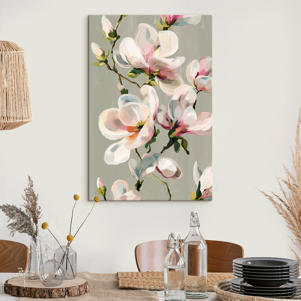 Rosa Magnolie in Pinselstrichen — Interieur 2