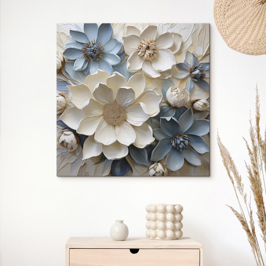 Blütenlagen in Hellblau — Interieur 2
