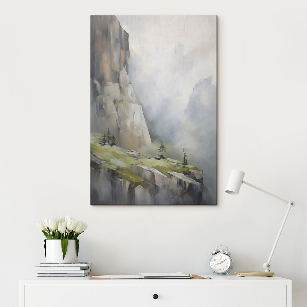Nebel um hohe Felswände — Interieur 1