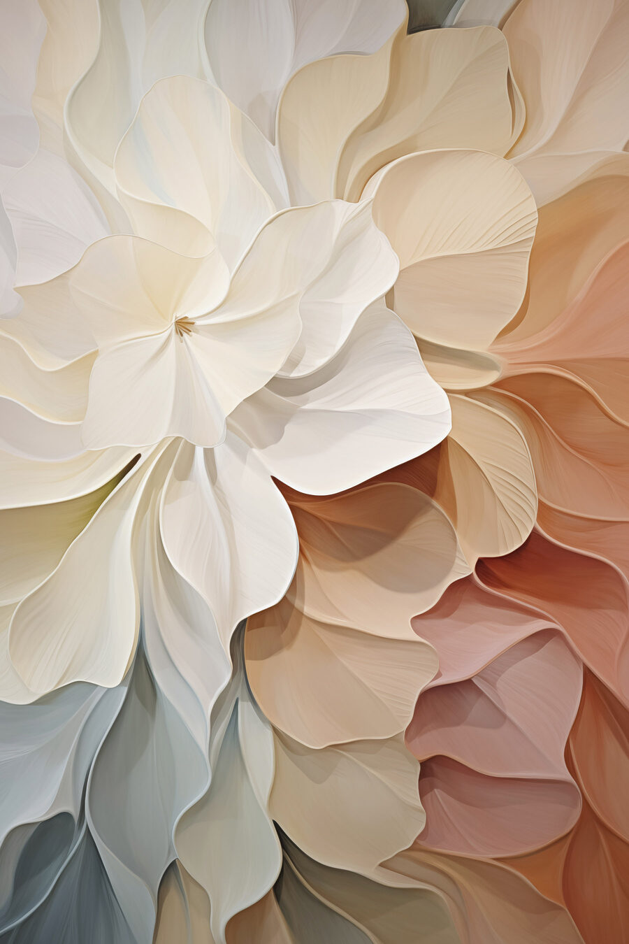 Blütenfächer in Pastell — ganzes Design