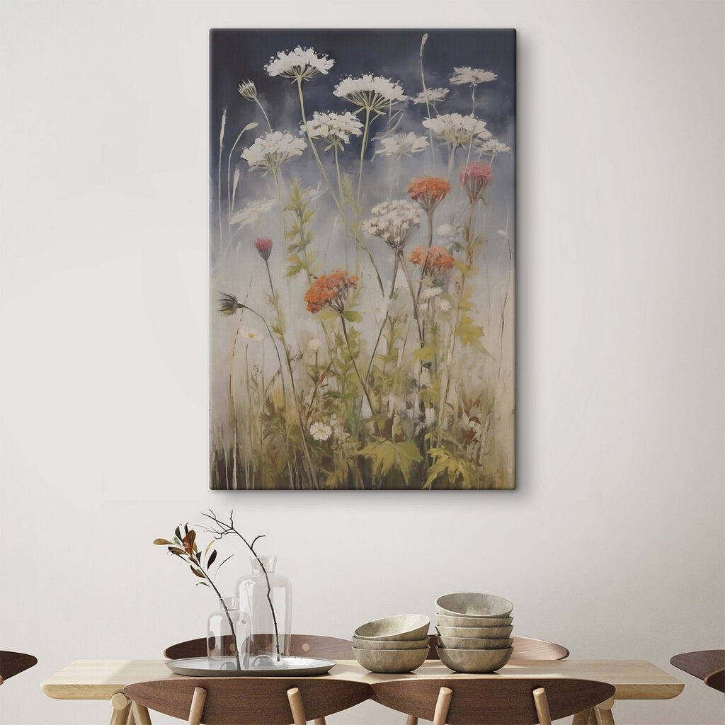 Weiße Doldenblüten über Gräsern — Interieur 2