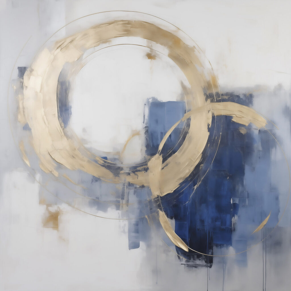 Goldener Ring über Blau — ganzes Design