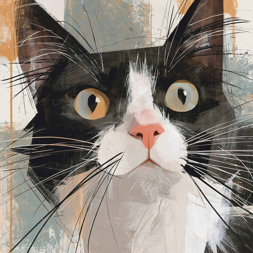 Katze mit Bernsteinaugen — ganzes Design