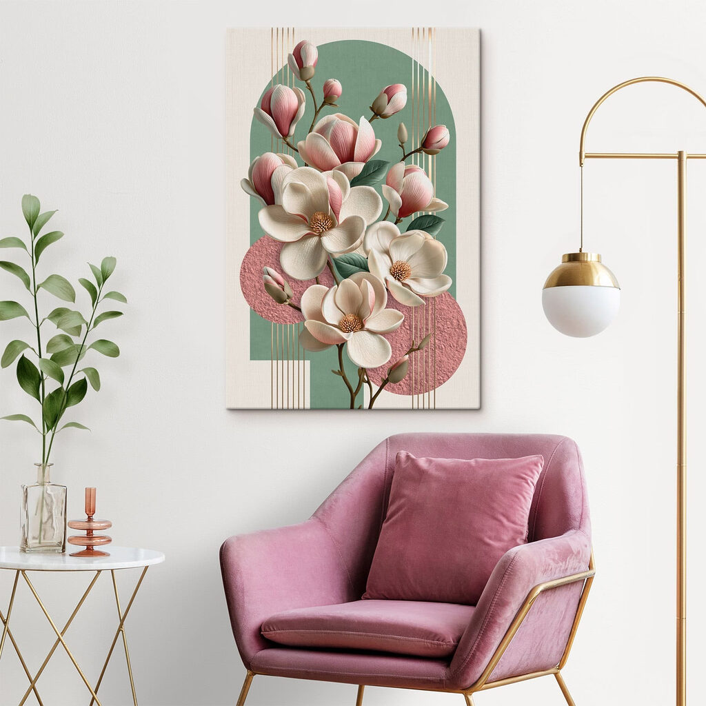 Magnolie vor rosa Kreisen — Interieur 1